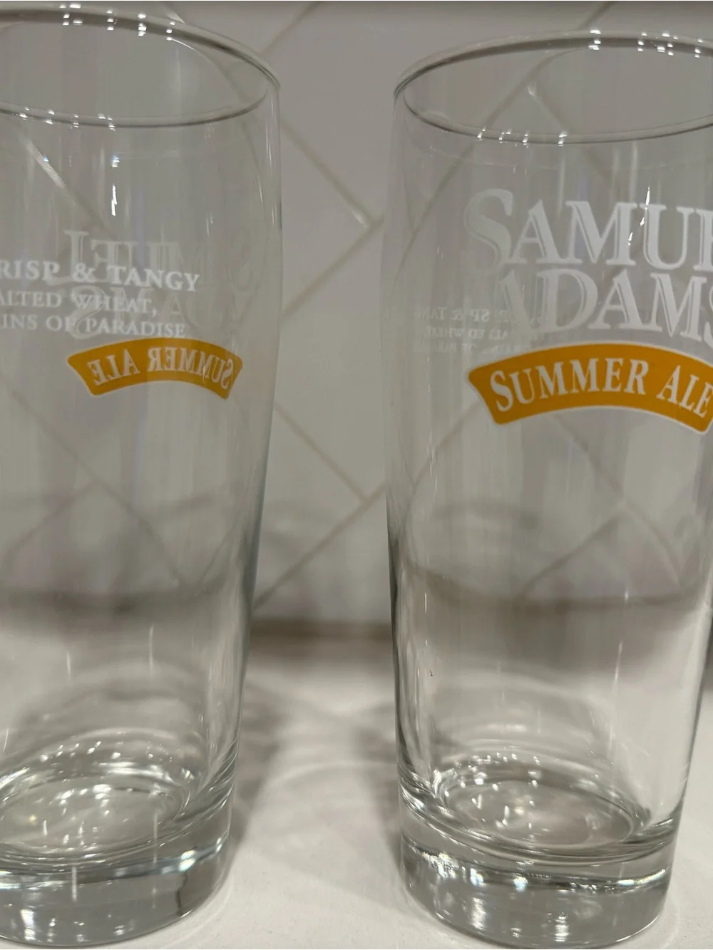 Summer Ale Pint Glass - set of two Clear Glass